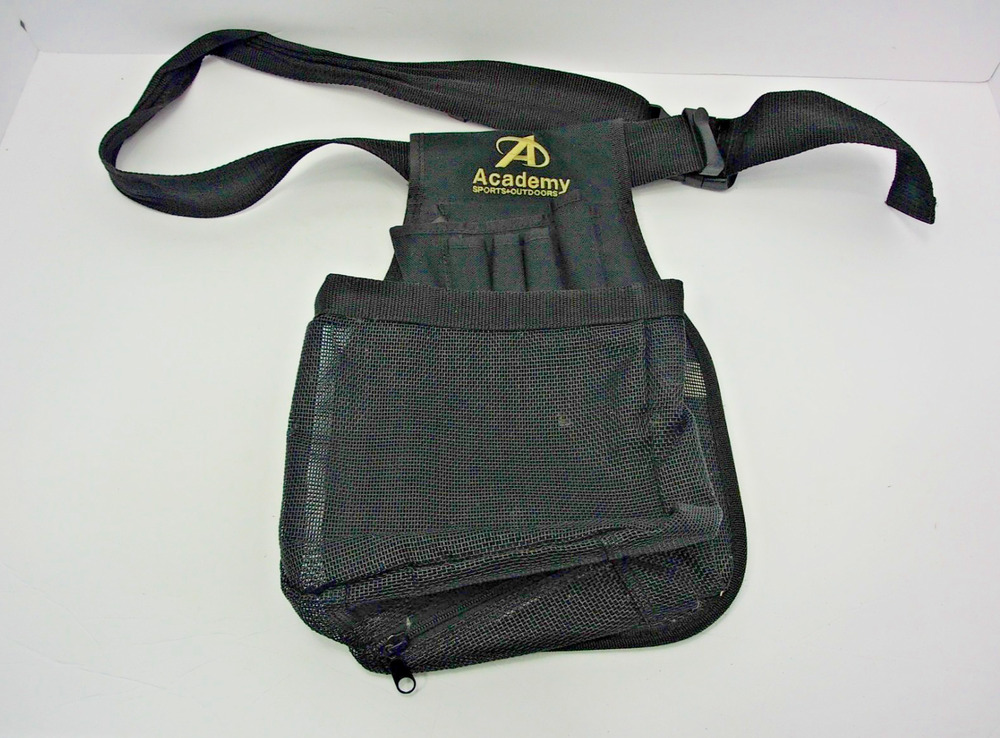 Trap/Skeet Shooting Shell Pouch Ammo Pouch, Black Adjustable Belt Rugged Mesh